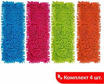 Насадка МОП плоская из микрофибры для швабры 40 см КОМПЛЕКТ 4 шт., 607459 – фото 18