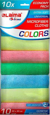 Салфетка из микрофибры 30 х 30 см "Multi colour economy pack 10", комплект 10 штук