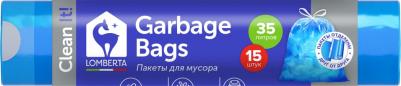 Пакеты Overlap для мусора с затяжкой 35л 15шт