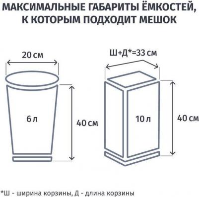 Мешки для мусора на 12 л белые – фото 5