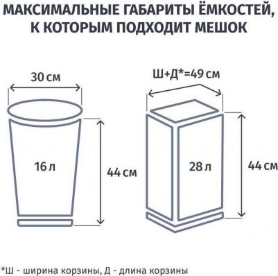 Мешки для мусора на 35 л белые – фото 5