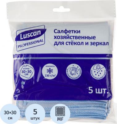 Салфетки хозяйственные микрофибра 30х30 см 230 г/кв.м синие 5 штук в упаковке – фото 2