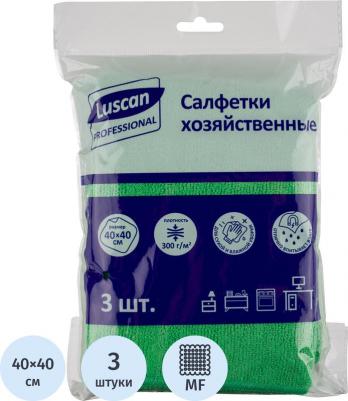 Салфетки хозяйственные микрофибра 40х40 300 г/кв.м зеленые 3 штуки в упаковке – фото 4