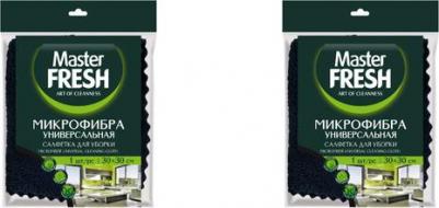 Салфетка универсальная для уборки из микрофибры 30х30см чёрная, 4620739983649 – фото 3