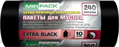 Мешки для мусора 240л Extra black ПВД, 90*130см, 55мкм, 10шт., черные, в рулоне – фото 3