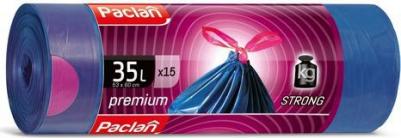 Мешки для мусора 35 л, завязки, синие, в рулоне 15 шт., ПВД, 30 мкм, 60х53 см, "Premium", 402170 – фото 5