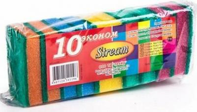 Губка бытовая 10шт эконом stream 8х5 см – фото 2