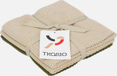 Набор из трех вязаных салфеток для уборки и мытья посуды бежевого и оливкового цветов TK23-DCL0001 – фото 1