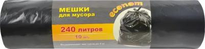 Мешки для мусора "Эконом", черные, 240 л, рулон 10 шт, ТМ – фото 2