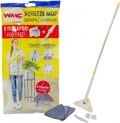 Швабра поворотная с отжимом для влажной и сухой уборки, 130см с насадкой из микрофибры – фото 5