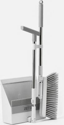 Щетка с совком, набор для уборки, телескопические ручки, белая – фото 1