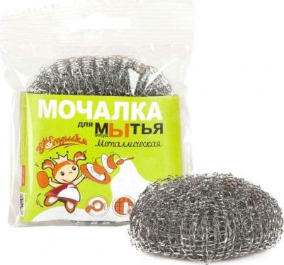 Металлическая оцинкованная плетеная мочалка для посуды 10089