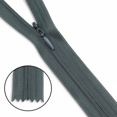 Молния потайная нераз.т3 50см (нейлон) (F320 серый), 10 шт