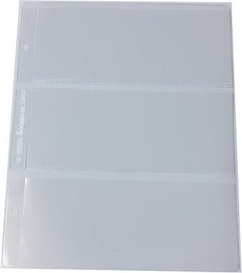 Комплект из 5 листов "СТАНДАРТ" для хранения бон на 3 ячейки. Формат "OPTIMA" – фото 1