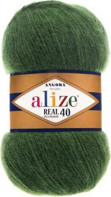 Пряжа ANGORA REAL 40, т. зеленый - 563, 40% шерсть, 60% акрил, 5 мотков, 100 г, 430 м – фото 1