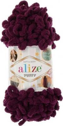 Пряжа Puffy, 100 г, 9 м, 1 шт., 111 сливовый – фото 2