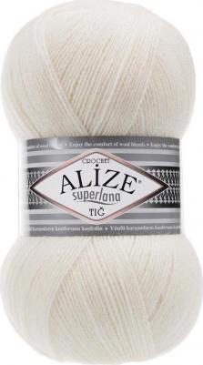 Пряжа Superlana Tig - 2 шт цвет: 62 молочный, 25%шерсть, 75% акрил, 570м/100г – фото 1