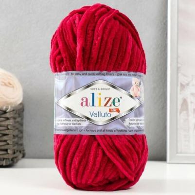Пряжа "Velluto", 100% микрополиэстер, 68 мх100 г, 107 вишня – фото 6