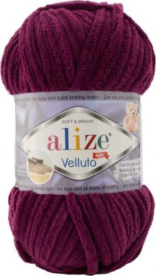 Пряжа Velluto 100г, 68м (100% микрополиэстер) (111 сливовый), 5 мотков – фото 1