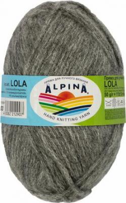 Пряжа LOLA 55 % акрил, 31 % полиамид, 14 % альпака 10 шт. х 50 г 115 м ± 5 м №03 серый