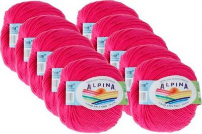Пряжа RENE 10 шт. в упак. цвет яр.розовый RENE-581, 105 м от