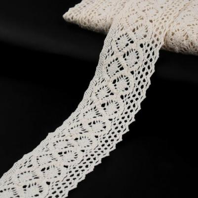 Кружево вязаное, 50 мм x 10 ± 1 м, цвет бежевый
