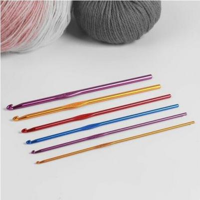 Набор крючков для вязания, d - 2-4,5 мм, 14,5 см, 6 шт, цвет разноцветный – фото 1