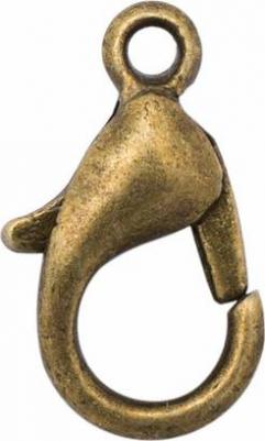 4AR234 Замок для бус карабин 12мм, 5шт/упак, (Латунь) – фото 1