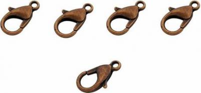 4AR234 Замок для бус карабин 12мм, 5шт/упак, (Медь)