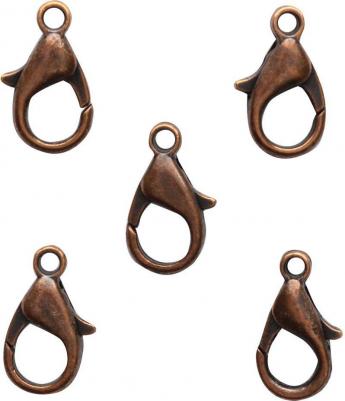 4AR234 Замок для бус карабин 12мм, 5шт/упак, (Медь) – фото 1