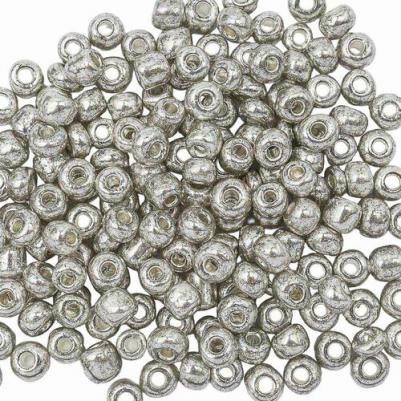 Бисер 6/0, 15 г (1109 серебро, глянцевое покрытие), 10 шт