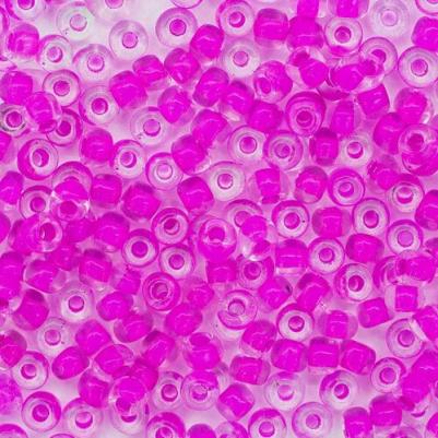 Бисер 6/0, 15 г (139 цикломен, прозрачный с цветным центром), 10 шт
