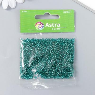 Бисер "Астра" 11/0, 20 гр (121А бирюза/прозрачный, глянцевый) – фото 5