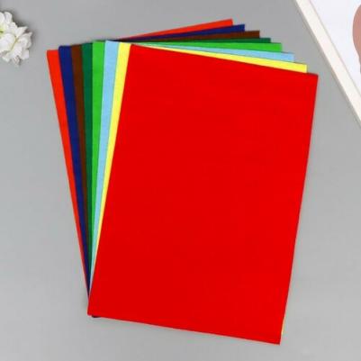 Фетр листовой мягкий ассорти, 1.0мм, 170гр, 20х30см, 8шт/упак, (2) – фото 1