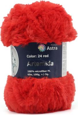 Пряжа Артемида 100г, 60м (100% микрофибра ПЛ) (24 красный), 3 мотка – фото 2
