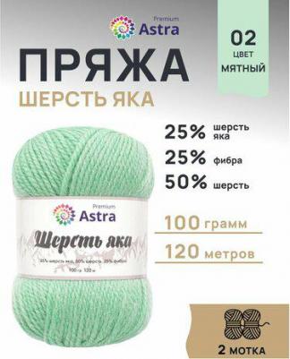 Пряжа для вязания 'Шерсть яка', 100 г, 120 м, 2 мотка 4627200589591 – фото 2