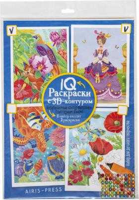 IQ Раскраски 3D контур. Набор 8 макси разноцветный микс 9785811281824