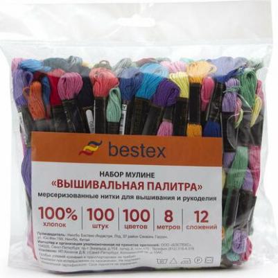 Набор мулине 'Вышивальная палитра №3' 100 шт по 8м 100 цветов 1 упак – фото 1