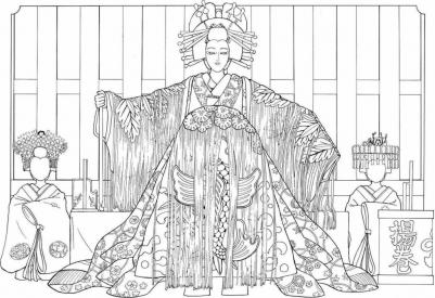 Судзуки Дзюнко. Японский театр кабуки. Раскраски-антистресс для взрослых – фото 2