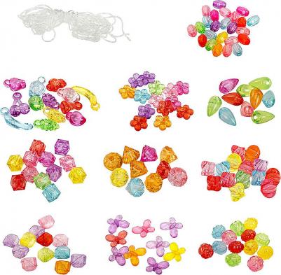 664694, Набор BEADS SET для творчества, рукоделия и создания украшений, 200 бусин, 10 видов, прозрачные, нить, KIDS, 664694 – фото 8