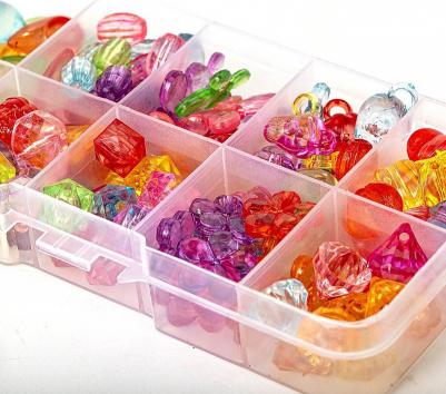 664694, Набор BEADS SET для творчества, рукоделия и создания украшений, 200 бусин, 10 видов, прозрачные, нить, KIDS, 664694 – фото 10