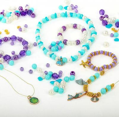 664700, Набор BEADS SET для творчества, рукоделия, и создания украшений РУСАЛКИ, 170 бусин, 6 металлических шармов, резинка, KIDS, 664700 – фото 2