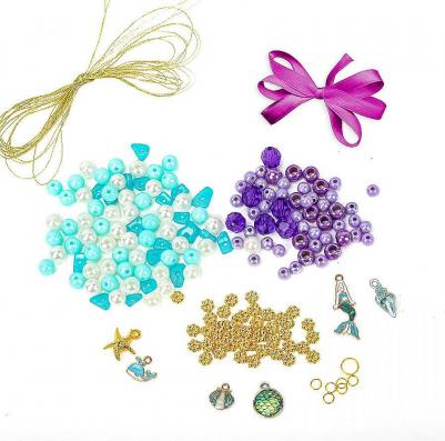 664700, Набор BEADS SET для творчества, рукоделия, и создания украшений РУСАЛКИ, 170 бусин, 6 металлических шармов, резинка, KIDS, 664700 – фото 10