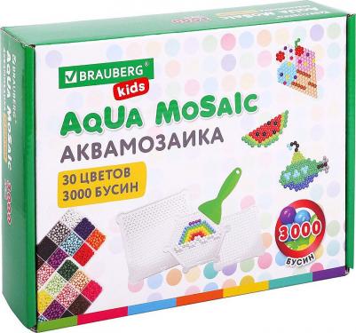 Аквамозаика 30 цветов 3000 бусин, с трафаретами, инструментами и аксессуарами