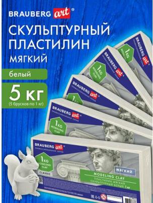Пластилин скульптурный Classic, 880994, белый, набор 5 шт, 5 кг