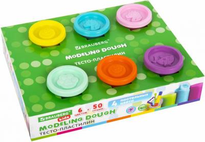 Пластилин-тесто для лепки KIDS 6 цветов 4606224404820 – фото 2