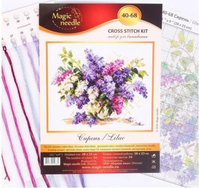 Набор для вышивания крестом "Сирень" 40-68, 28х23 см – фото 1