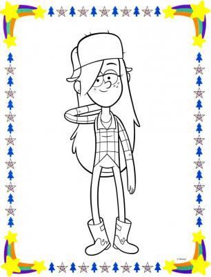 Гравити Фолз. Раскраска (с наклейками) № 4 (Мэйбл с Пухлей. Цветная) – фото 1