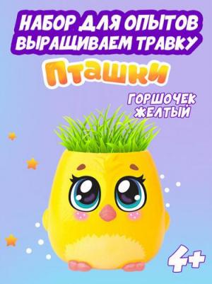 Набор для опытов Пташки, выращиваем травку, желтый горшочек 5155391-1 – фото 4