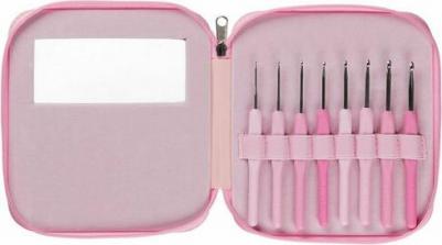 Для вязания CHP-01 набор крючков пластик алюминий d 2.0 - 6.0 мм 14 см в пенале 2; 2.5; 3; 3.5; 4; 4.5; 5; 6 мм